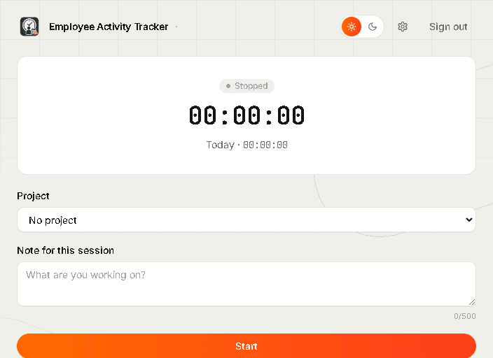 Employee Activity Tracker desktop timer